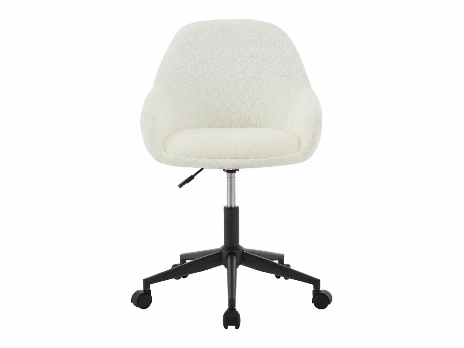 Vente-unique Silla de oficina NAODY de tela bouclé en blanco , altura ajustable
