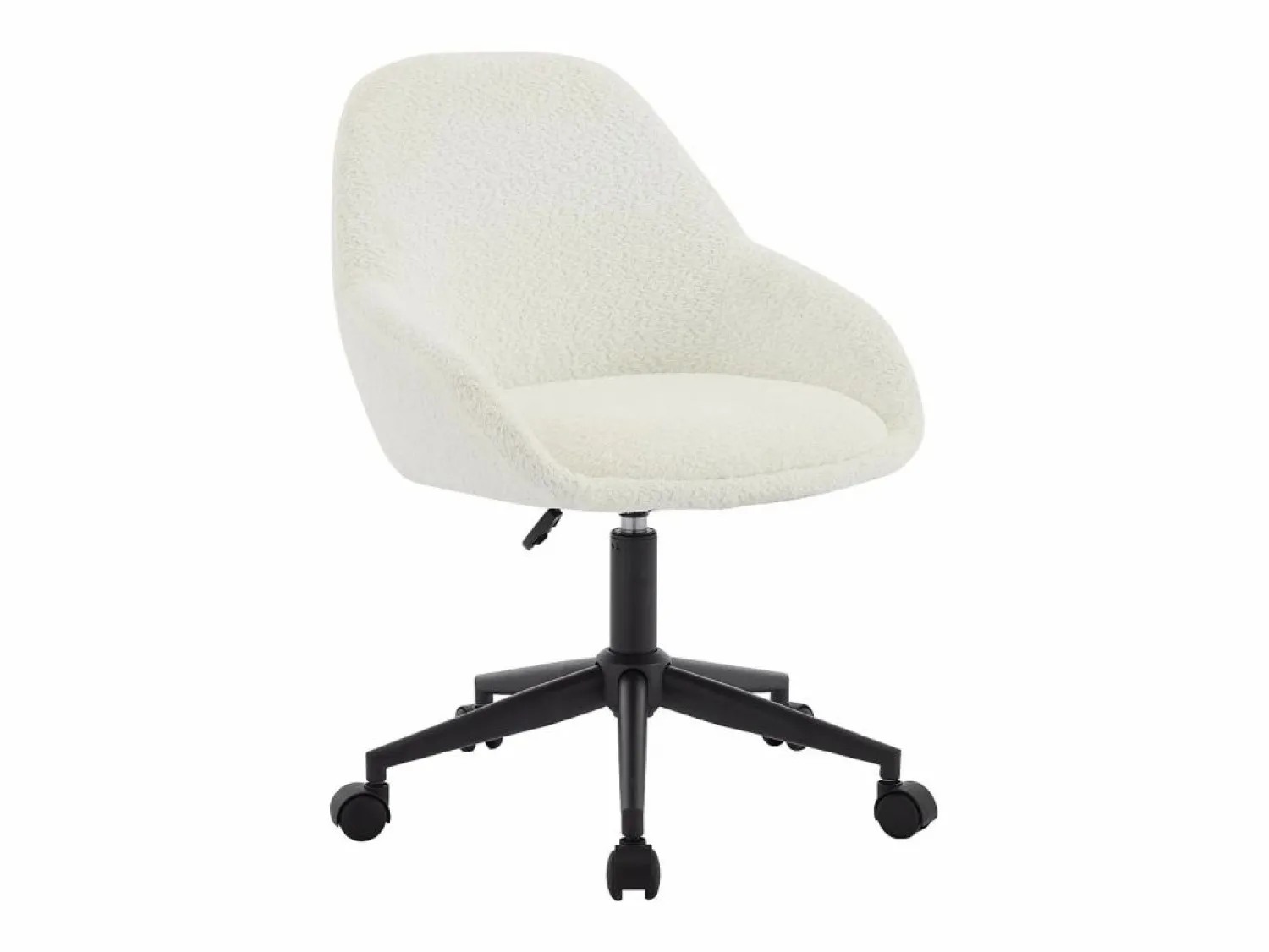 Vente-unique Silla de oficina NAODY de tela bouclé en blanco , altura ajustable