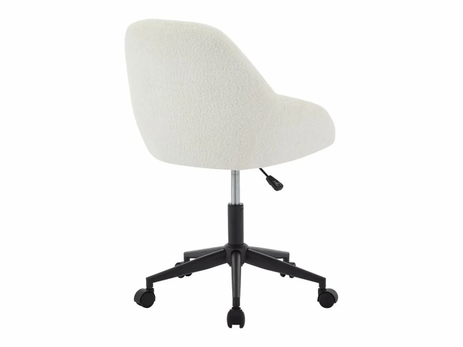 Vente-unique Silla de oficina NAODY de tela bouclé en blanco , altura ajustable