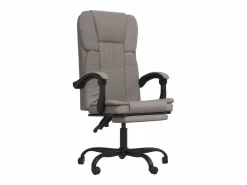 Discount Silla de oficina reclinable de tela gris taupé Silla De Oficina