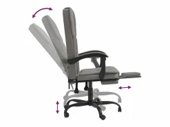 Discount Silla de oficina reclinable de tela gris taupé Silla De Oficina