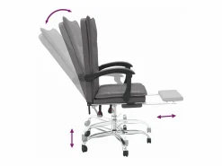 Clicnbuy Silla de oficina reclinable cuero sintético