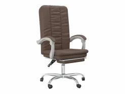 Silla de oficina reclinable cuero sintético marrón Silla De Oficina
