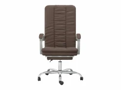 Silla de oficina reclinable cuero sintético marrón Silla De Oficina
