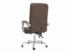 Silla de oficina reclinable cuero sintético marrón Silla De Oficina