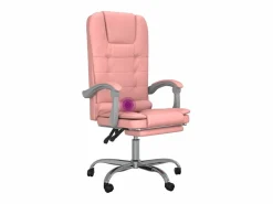 Clicnbuy Silla de oficina reclinable masaje cuero sintético