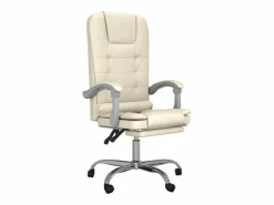 Clicnbuy Silla de oficina reclinable masaje cuero sintético color