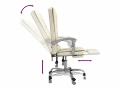 Clicnbuy Silla de oficina reclinable masaje cuero sintético color