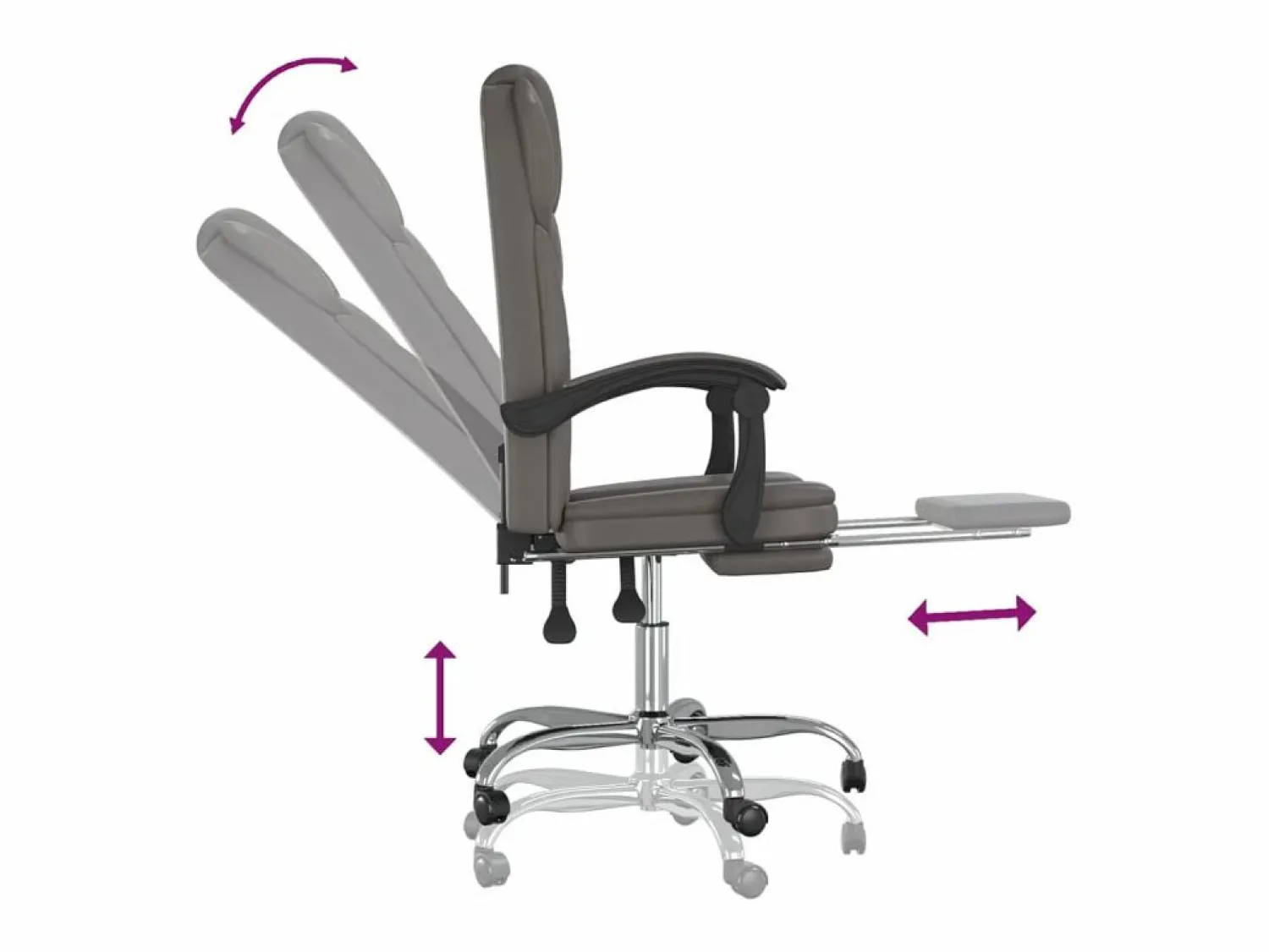 Clicnbuy Silla de oficina reclinable cuero sintético
