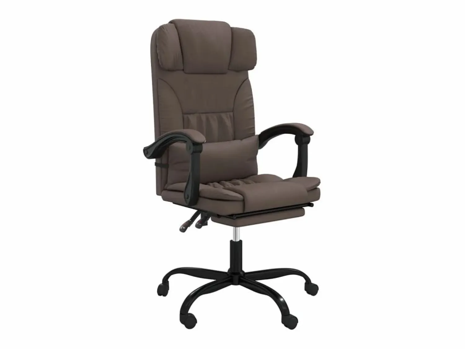 Clicnbuy Silla de oficina reclinable cuero sintético marrón