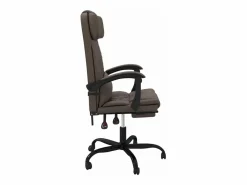 Clicnbuy Silla de oficina reclinable cuero sintético marrón