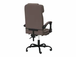 Clicnbuy Silla de oficina reclinable cuero sintético marrón