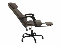 Clicnbuy Silla de oficina reclinable cuero sintético marrón