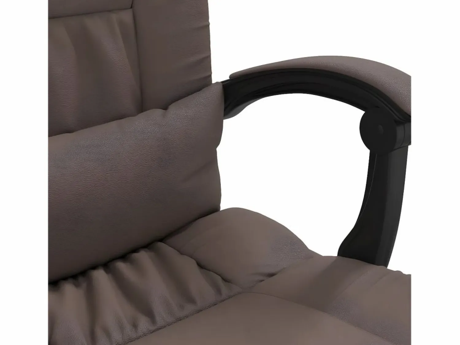 Clicnbuy Silla de oficina reclinable cuero sintético marrón