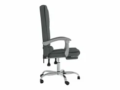 Clicnbuy Silla de oficina reclinable con masaje de tela oscuro