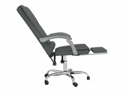 Clicnbuy Silla de oficina reclinable con masaje de tela oscuro