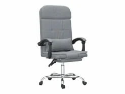 Outlet Clicnbuy Silla de oficina reclinable con masaje de tela claro Gris