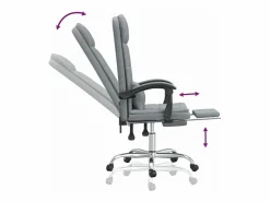 Outlet Clicnbuy Silla de oficina reclinable con masaje de tela claro Gris