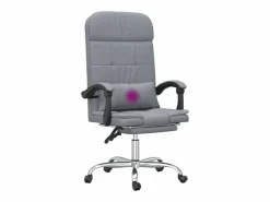 Outlet Clicnbuy Silla de oficina reclinable con masaje de tela claro Gris