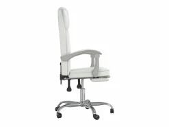 Clicnbuy Silla de oficina reclinable cuero sintético Blanco