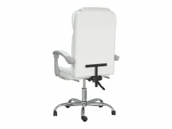 Clicnbuy Silla de oficina reclinable cuero sintético Blanco