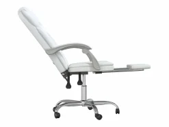 Clicnbuy Silla de oficina reclinable cuero sintético Blanco