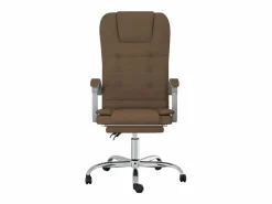Online Clicnbuy Silla de oficina reclinable con masaje de tela marrón Marru00f3n