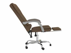Online Clicnbuy Silla de oficina reclinable con masaje de tela marrón Marru00f3n