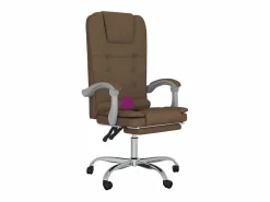 Online Clicnbuy Silla de oficina reclinable con masaje de tela marrón Marru00f3n