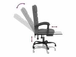 Online Clicnbuy Silla de oficina reclinable masaje cuero sintético Gris