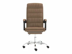 Discount Clicnbuy Silla de oficina reclinable de tela marrón Marru00f3n