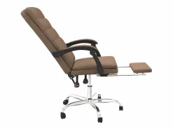 Discount Clicnbuy Silla de oficina reclinable de tela marrón Marru00f3n
