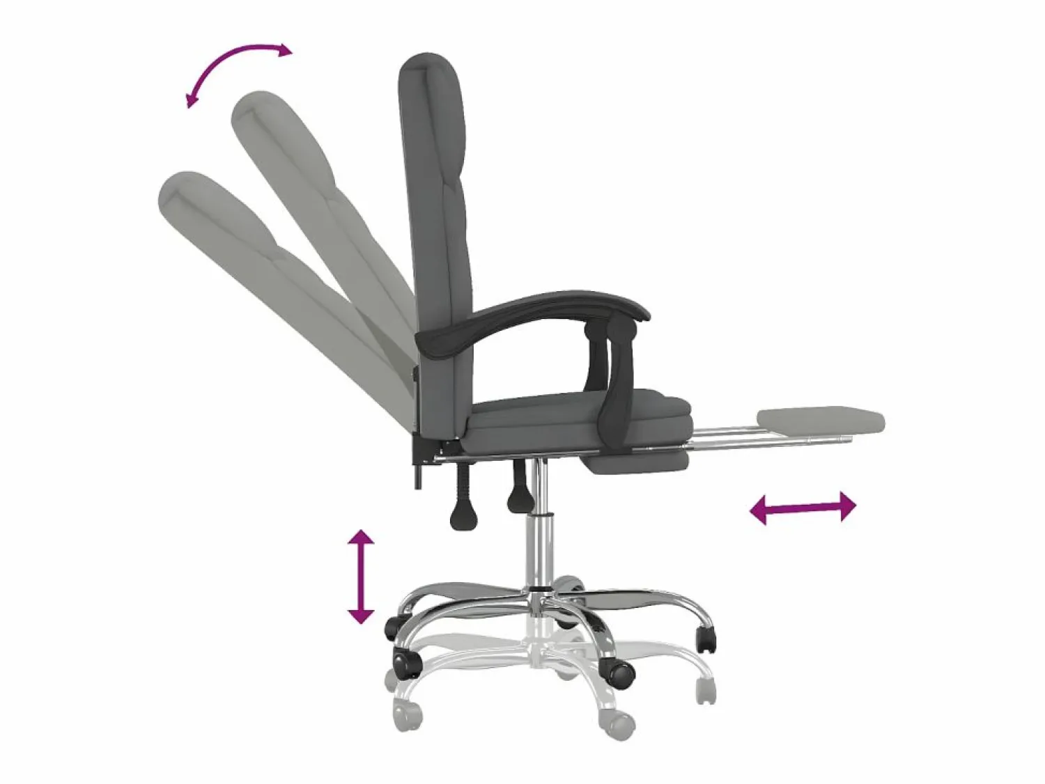 New Silla de oficina reclinable de tela oscuro Silla De Oficina