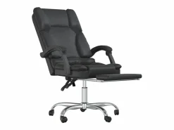 Discount Clicnbuy Silla de oficina reclinable masaje cuero sintético Negro