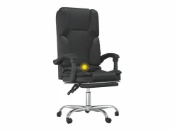 Discount Clicnbuy Silla de oficina reclinable masaje cuero sintético Negro