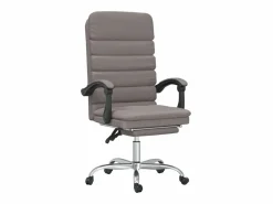 Discount Clicnbuy Silla de oficina reclinable con masaje tela gris taupé Topo