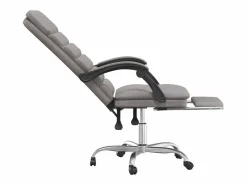 Discount Clicnbuy Silla de oficina reclinable con masaje tela gris taupé Topo