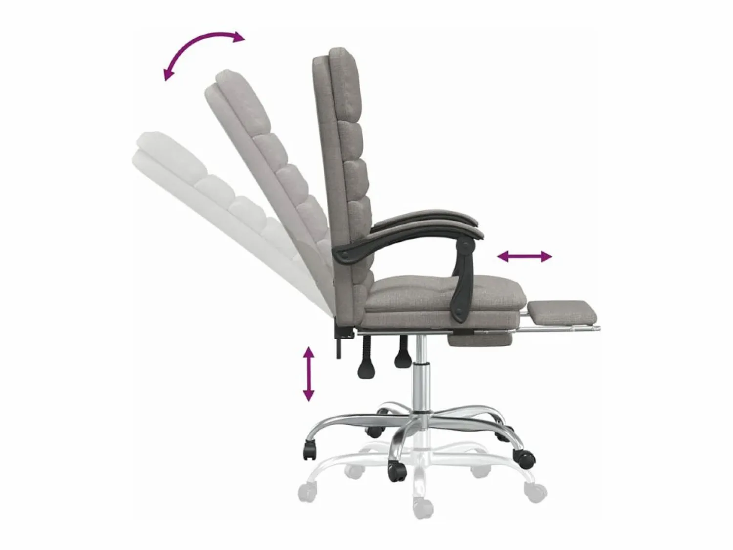 Discount Clicnbuy Silla de oficina reclinable con masaje tela gris taupé Topo