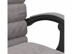 Discount Clicnbuy Silla de oficina reclinable con masaje tela gris taupé Topo
