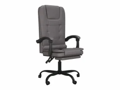 New Clicnbuy Silla de oficina reclinable masaje cuero sintético Gris