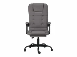 New Clicnbuy Silla de oficina reclinable masaje cuero sintético Gris