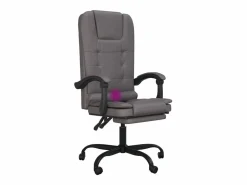 New Clicnbuy Silla de oficina reclinable masaje cuero sintético Gris