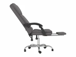 Clicnbuy Silla de oficina reclinable masaje cuero sintético