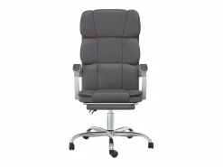 New Clicnbuy Silla de oficina reclinable cuero sintético Gris