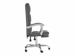 New Clicnbuy Silla de oficina reclinable cuero sintético Gris
