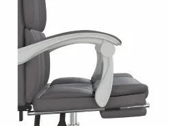 New Clicnbuy Silla de oficina reclinable cuero sintético Gris
