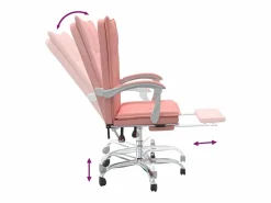 Outlet Clicnbuy Silla de oficina reclinable cuero sintético Rosa