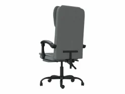 Clicnbuy Silla de oficina reclinable de tela oscuro