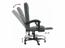 Clicnbuy Silla de oficina reclinable de tela oscuro