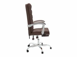 Clicnbuy Silla de oficina reclinable cuero sintético marrón